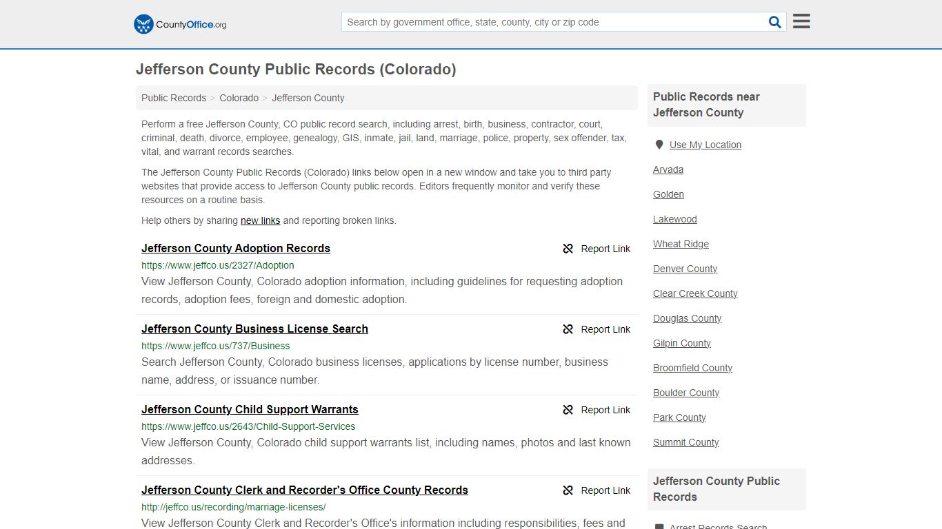 Jefferson County Public Records (Colorado) - County Office
